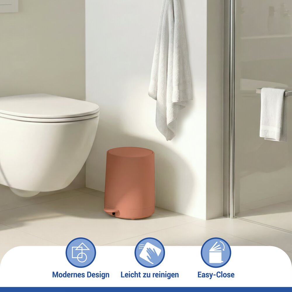 Kosmetik Treteimer Mod. Fablo Braun  mit Soft-Touch-Beschichtung, 5 L