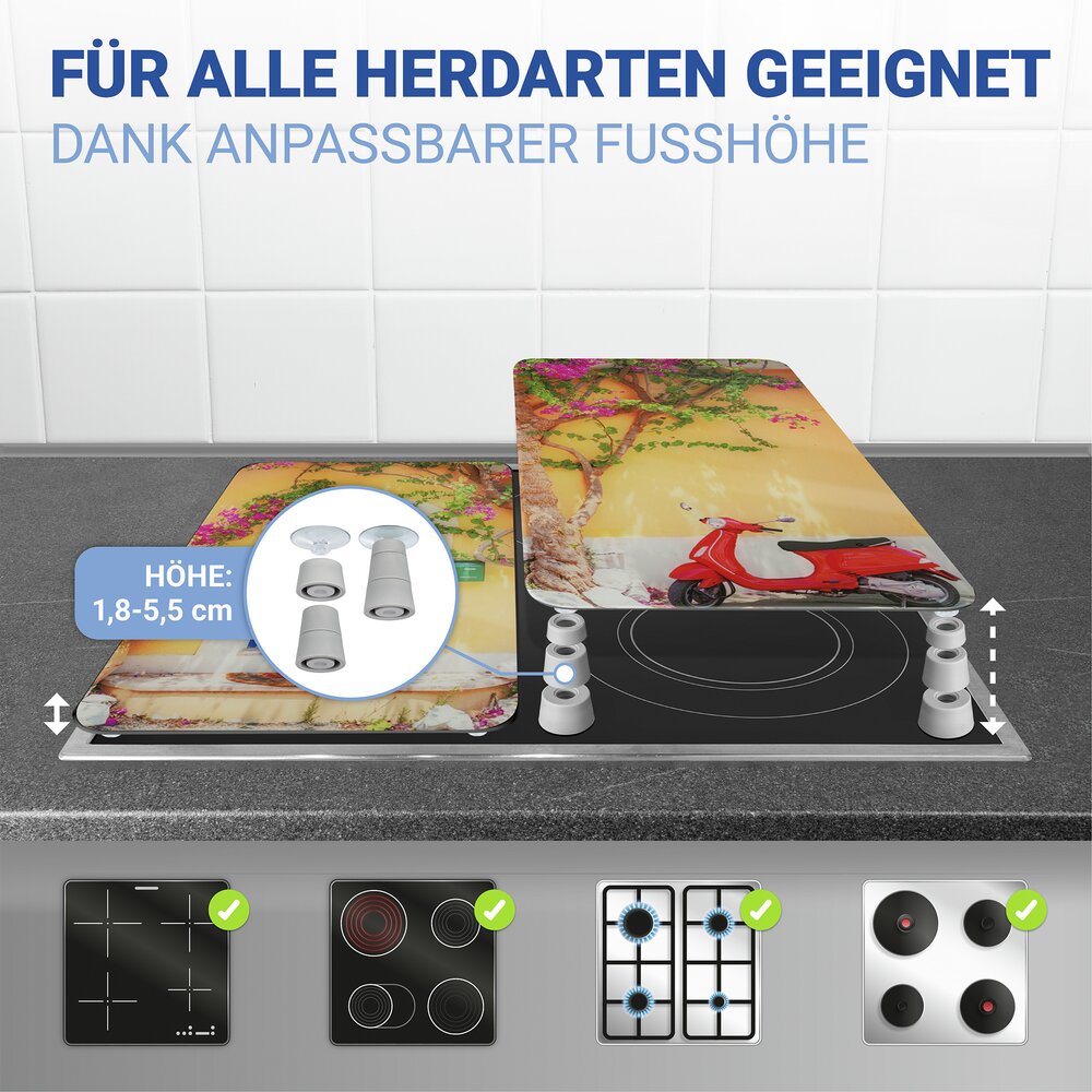 Herdabdeckplatte Universal Mod. Dolce Vita, 2er Set  für alle Herdarten geeignet
