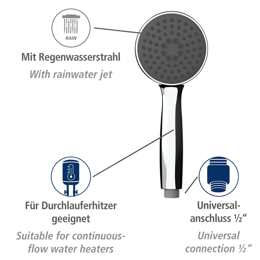 Duschkopf Mod. Basic Grau  Ø 10 cm