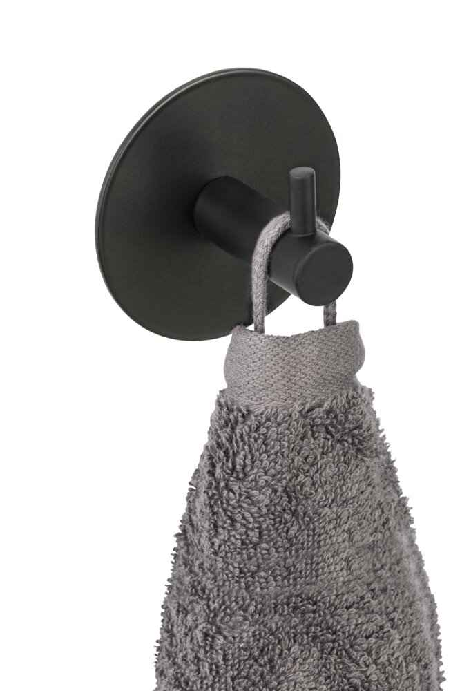 Wandhaken Uno Mod. MELETO, Schwarz  2er Set