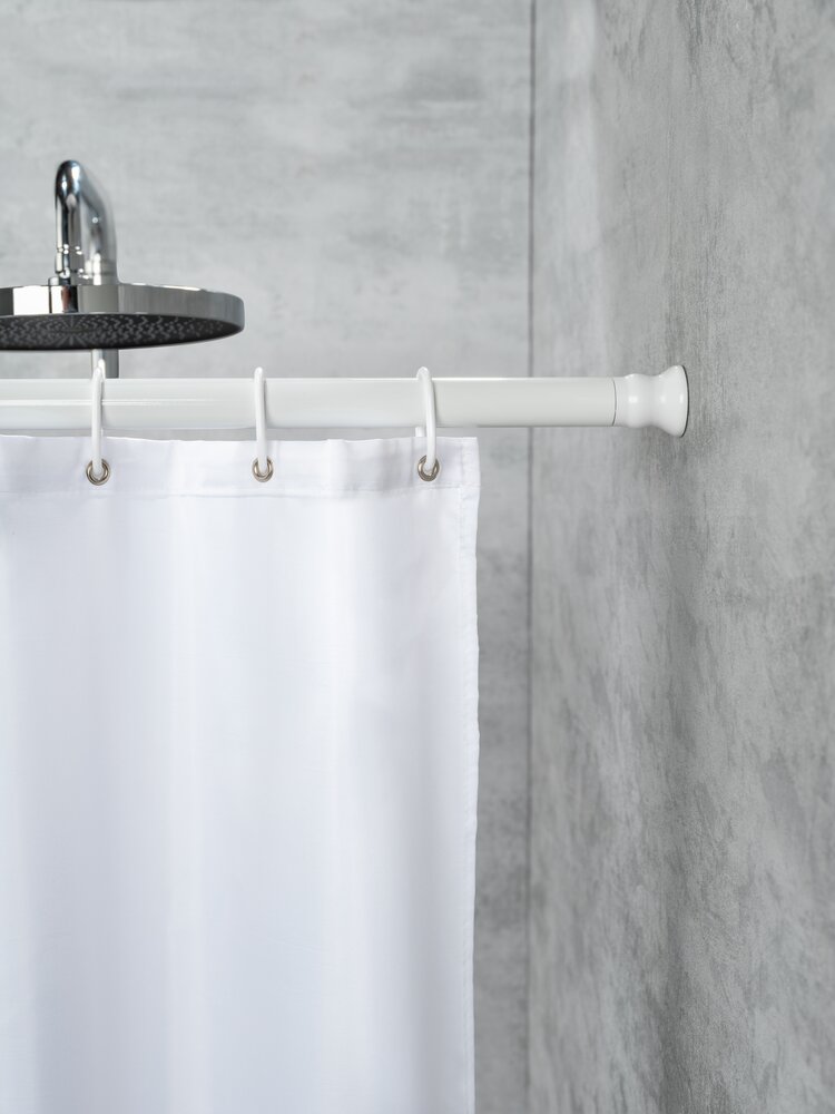 Barre de douche télescopique extra épaisse blanche  aluminium, Ø 2,8 cm