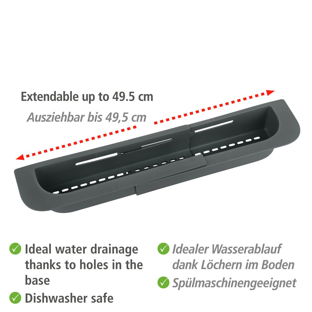 Organiseur d'évier Fino, extensible  Extensible jusqu'à 49,5 cm