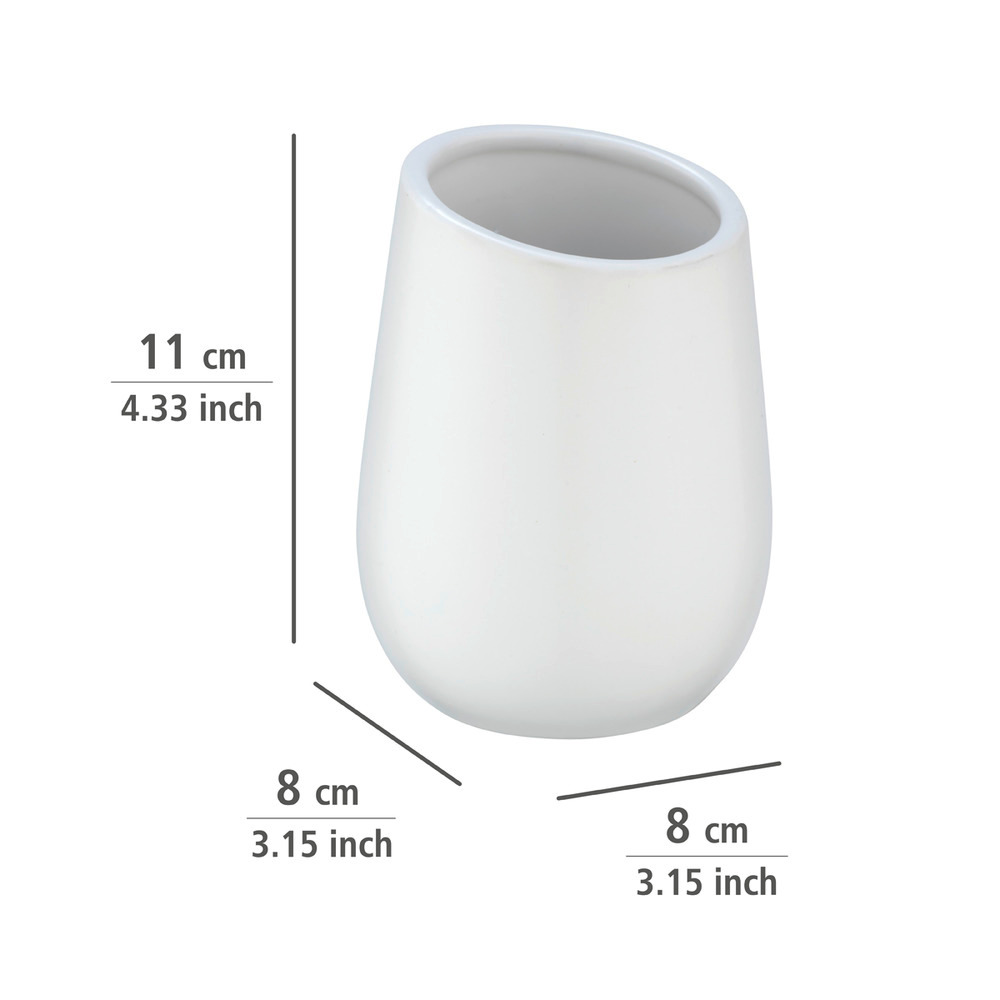 Waschtisch-Set Mod. Badi Weiß, 2-tlg.  1 Zahnputzbecher, 1 Seifenspender