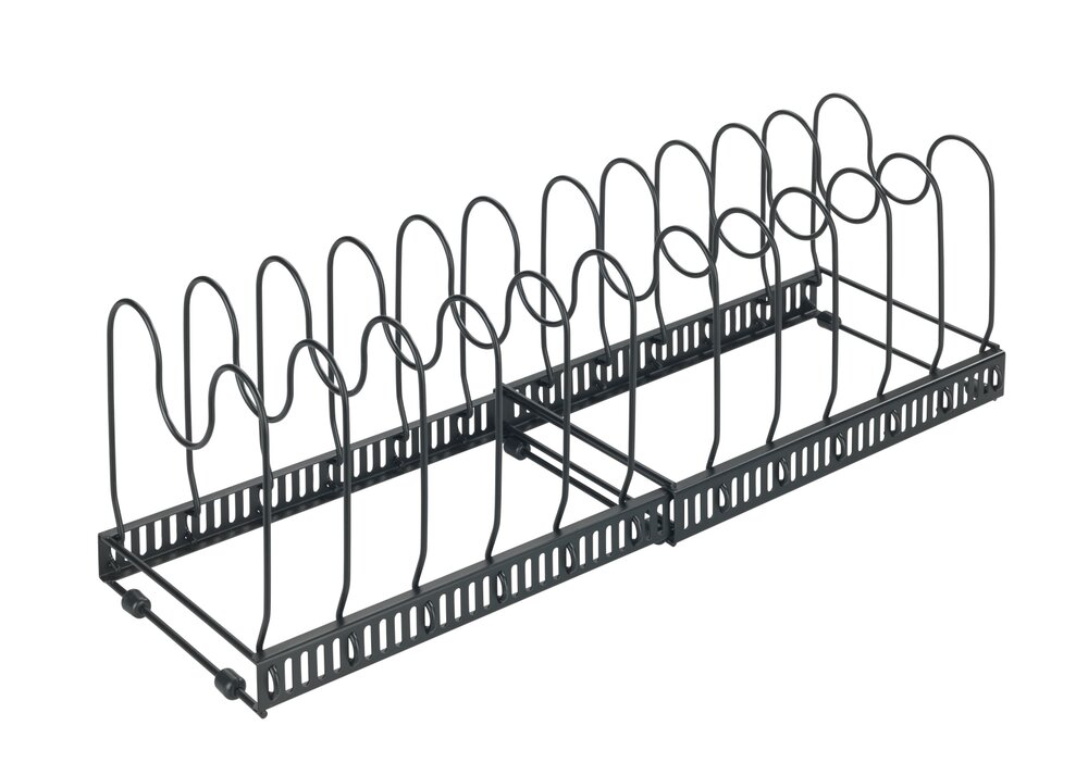 Deckel- und Pfannenhalter ausziehbar 2in1  variabel verstellbar, rutschsichere Silikonfüße