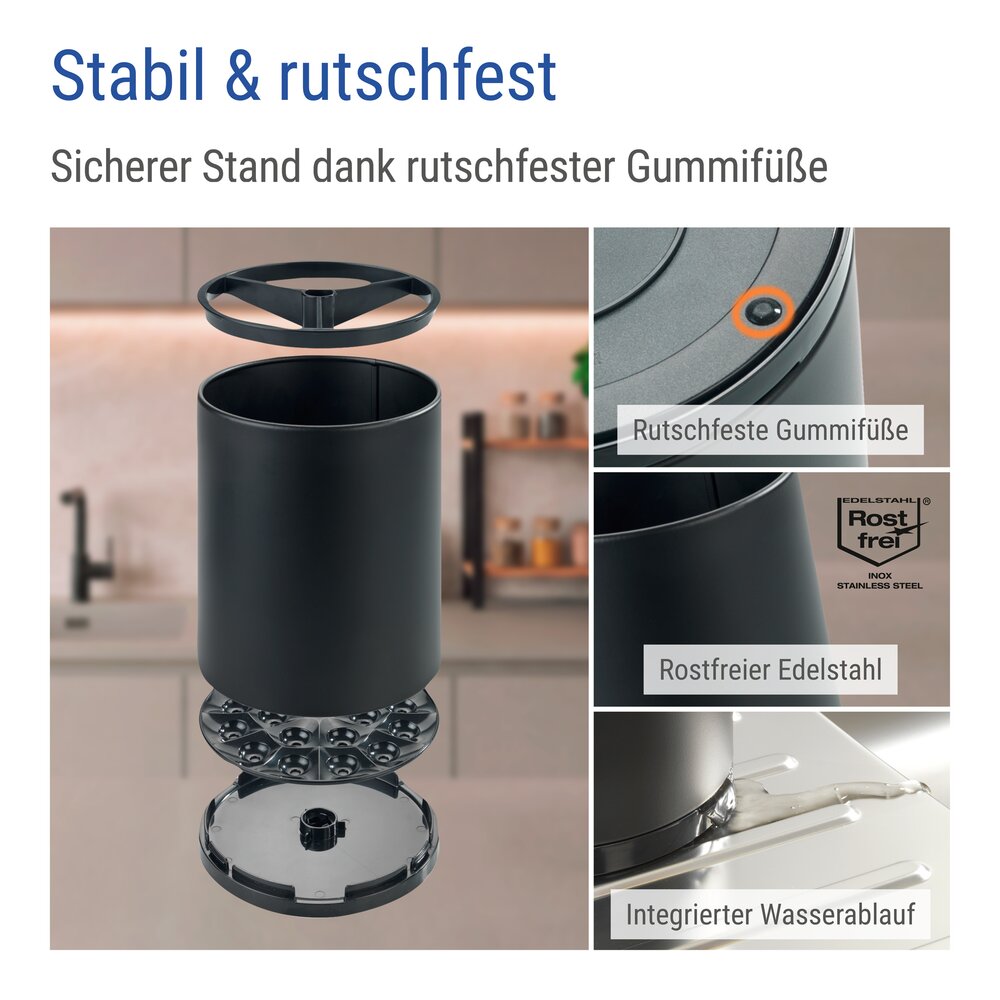 Keukengereihouder Premium XL, Zwart