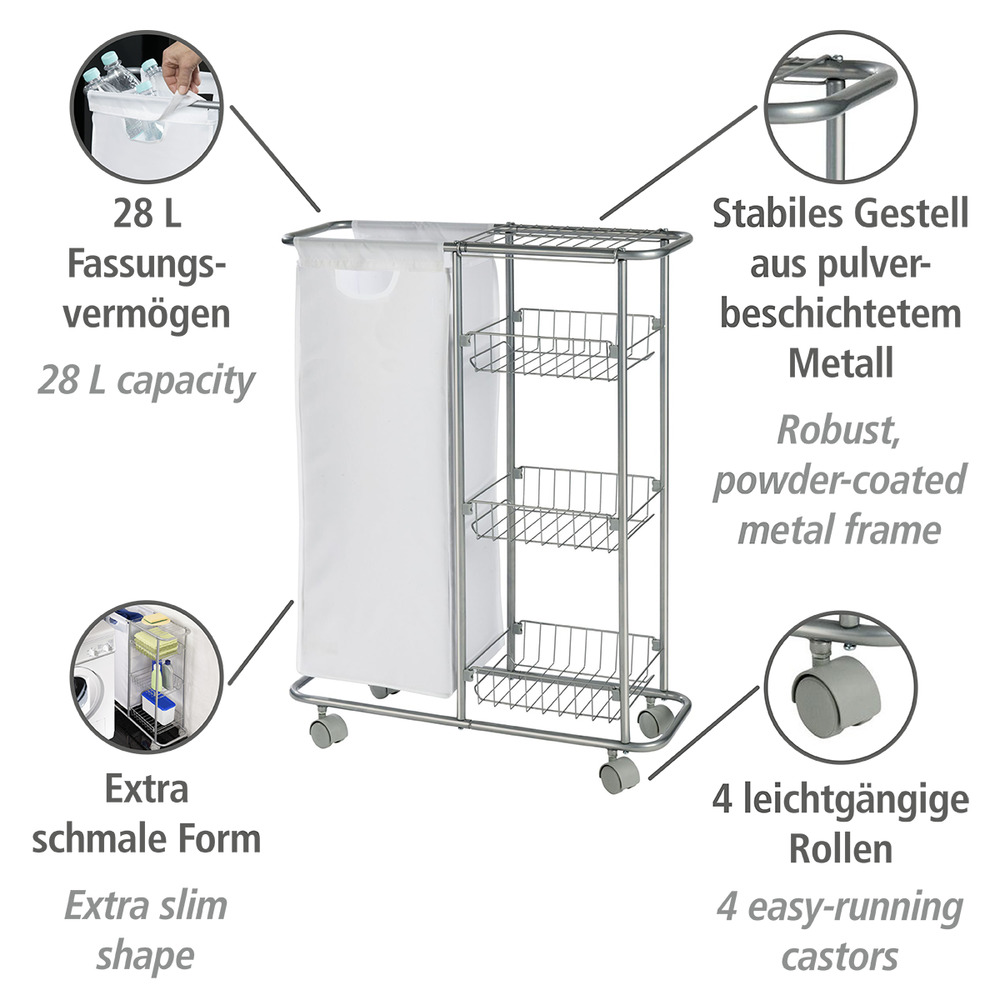 Sammelwagen Mod. Slim  3 Etagen, abnehmbarer Sack