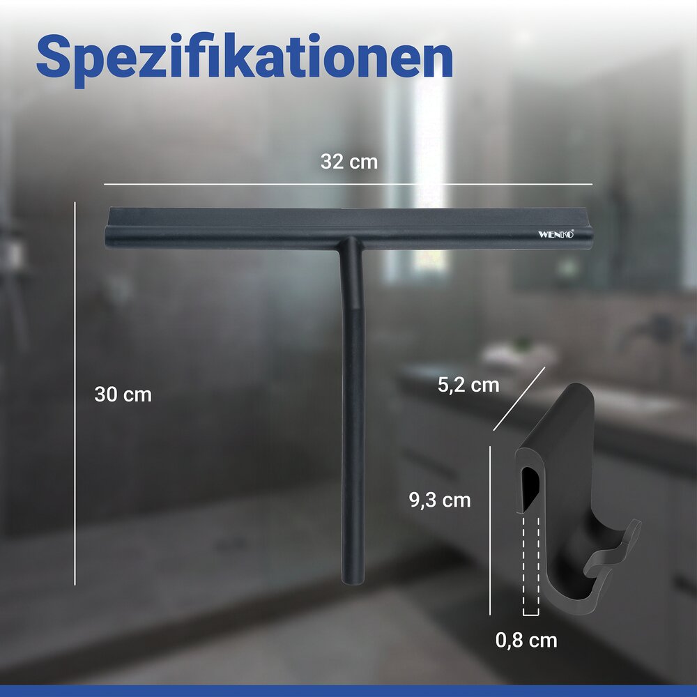 Badkamerwisser Mola silicone XXL zwart