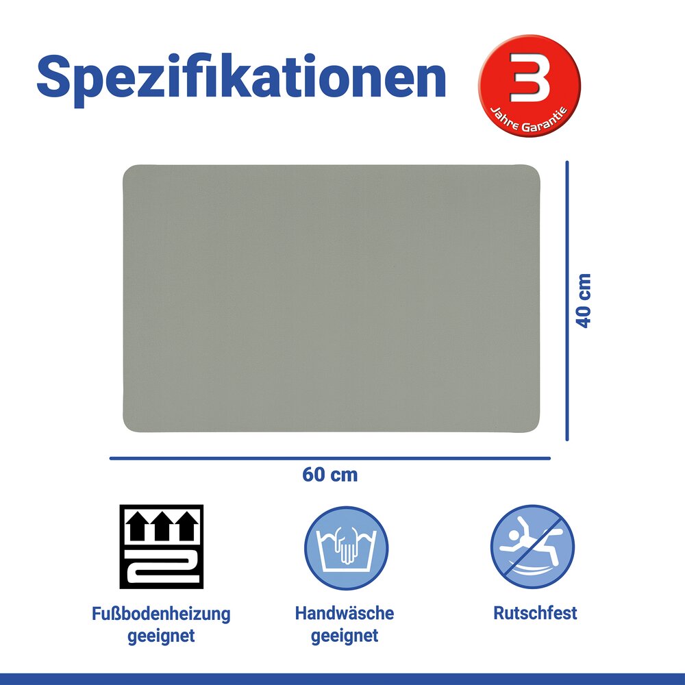 Schnelltrocknende Badematte Grün, 40 x 60  rutschfest, mit wasserdichter Unterseite