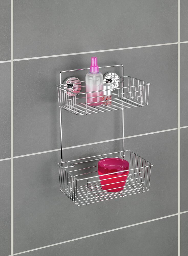 Vacuum-Loc® Wandregal 2 Etagen Mod. Bari  Befestigen ohne bohren