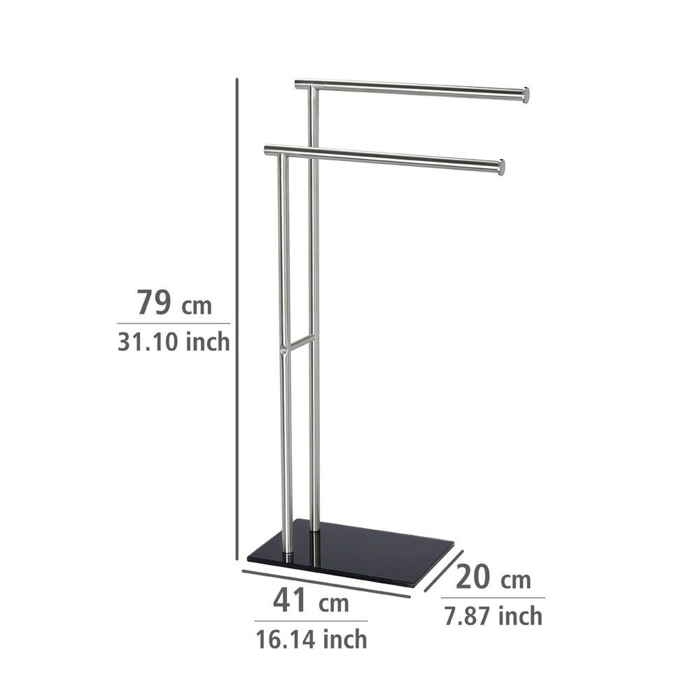 WENKO Porte serviettes salle de bain, porte serviettes sur pied, Lima, inox  Porte-vêtements