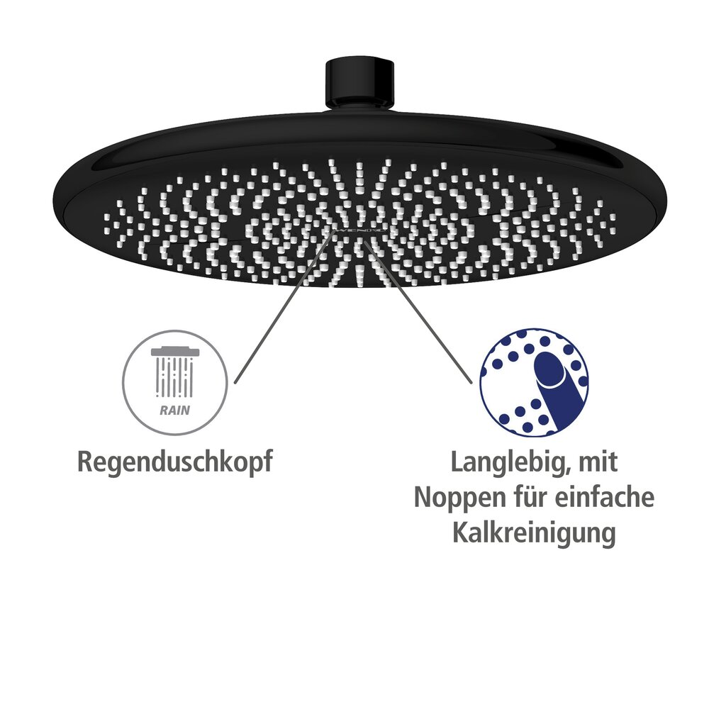 Regendouchekop Zwart