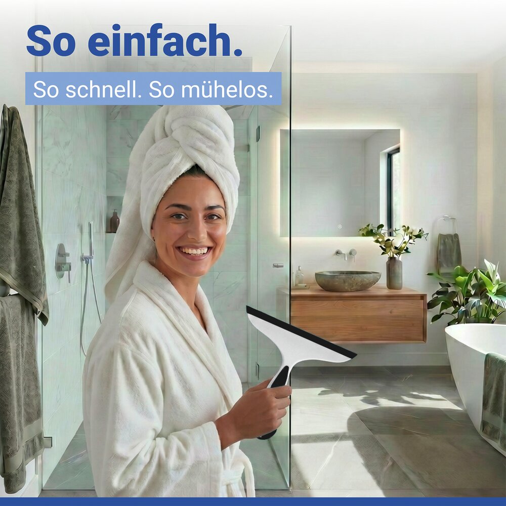 Badezimmerwischer Mod. Loano Schwarz  mit Haken