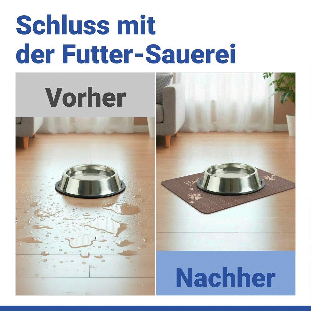 Haustiermatte Mod. Good Day 50 x 30 cm  Napfunterlage für Hunde und Katzen