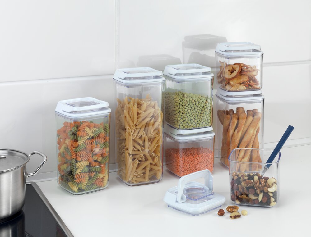 Aufbewahrungsdose Mod. Turin 0,9 l  stapelbare Vorratsdose mit Sichtfenster