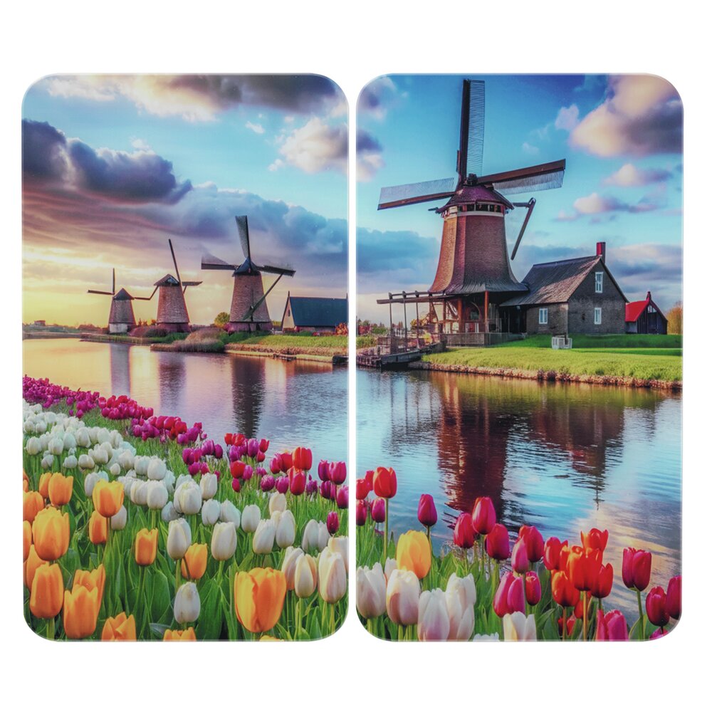 Herdabdeckplatte Universal Mod. Windmühle, 2er Set  für alle Herdarten geeignet