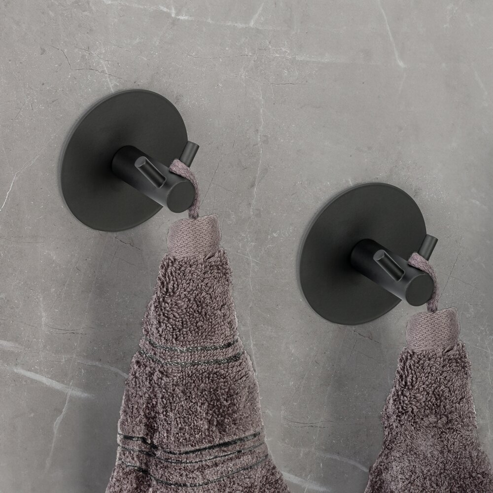 Wandhaken Duo Mod. MELETO, Schwarz  2er Set