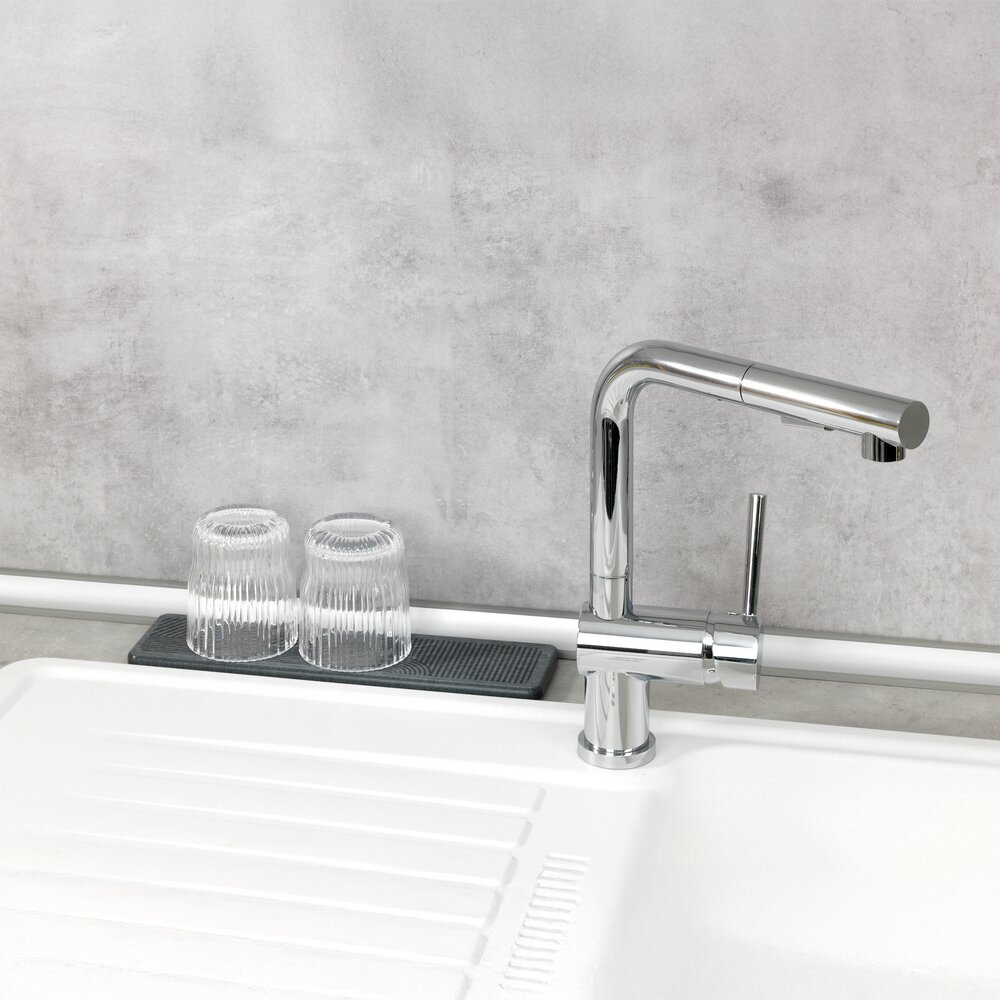 Abtropfmatte Mod. Damon, grau, Diatomit, 30x8 cm  schnelltrocknend, inklusive Silikonfüße