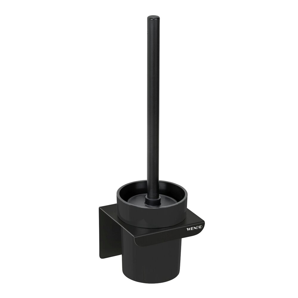 Turbo-Loc® WC-Garnitur Mod. Lizan Schwarz  mit Silikon-Bürstenkopf, Befestigen ohne Bohren