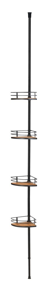 Dolcedo telescopische hoekplank van bamboe en roestvrij staal