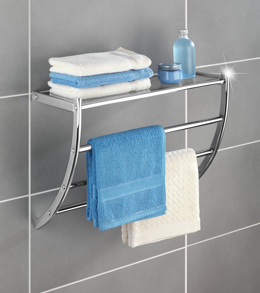 Étagère murale exclusive Pescara  3 barres porte-serviettes, 1 tablette