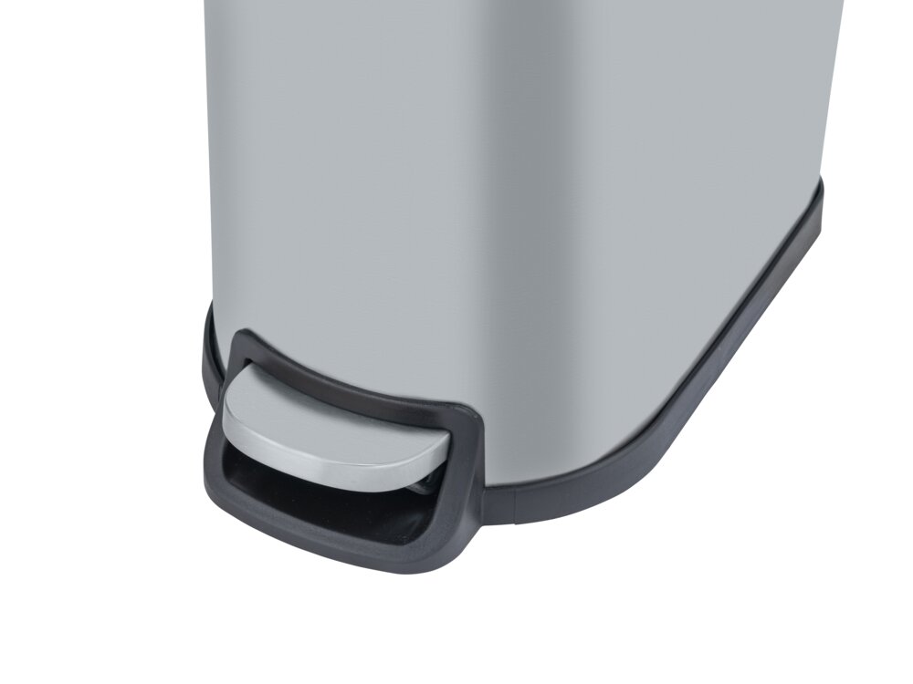 Poubelle à pédale Mod. Lara, 10L, argent, inox, 31x39x18 cm  fermeture silencieuse easy-close