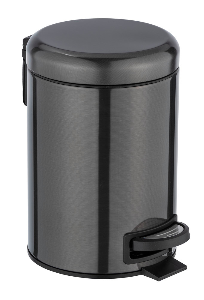 Kosmetik Treteimer Mod. Leman Metallic-Schwarz  Edelstahl, 3 Liter