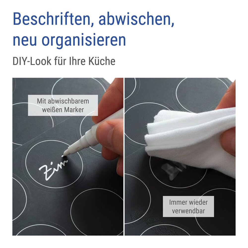 Gewürzgläser, 12er Set  mit Etiketten