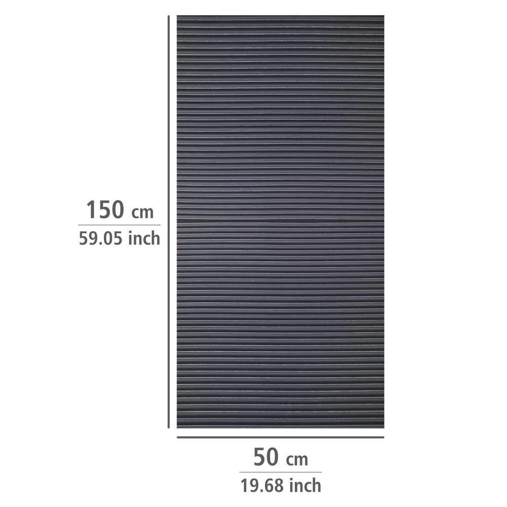Tapis antidérapant 150x50 cm, noir, lot de 3, EVA plastique  découpable pour une adaptation individuelle