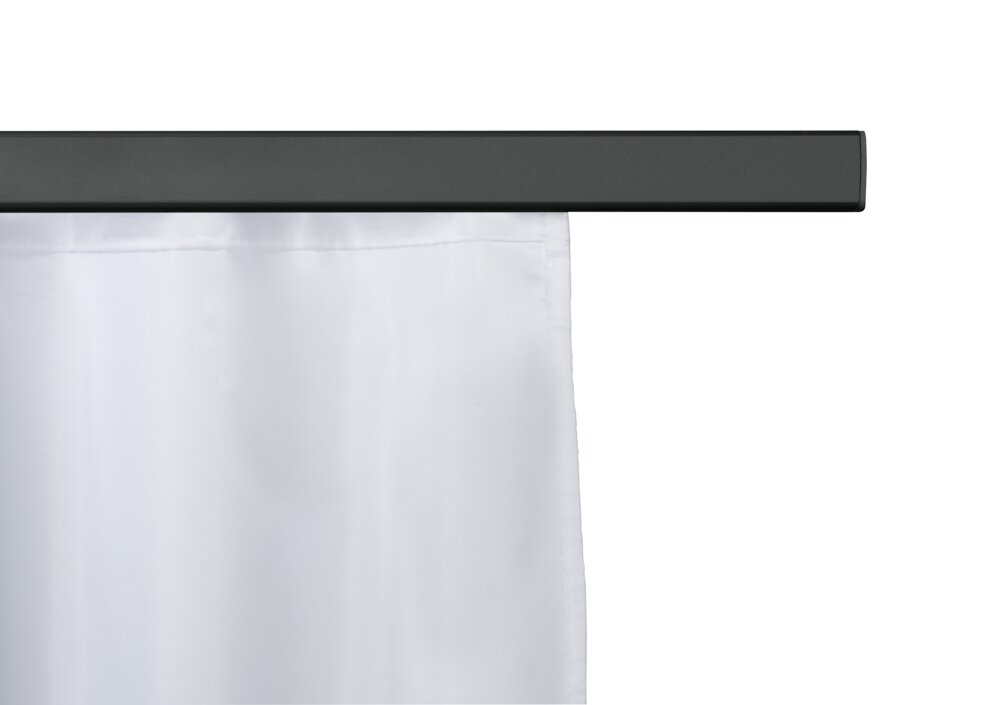 Teleskop-Duschschiene Mod. JETE 125 - 210 cm, Schwarz  inkl. 16 Vorhanggleiter