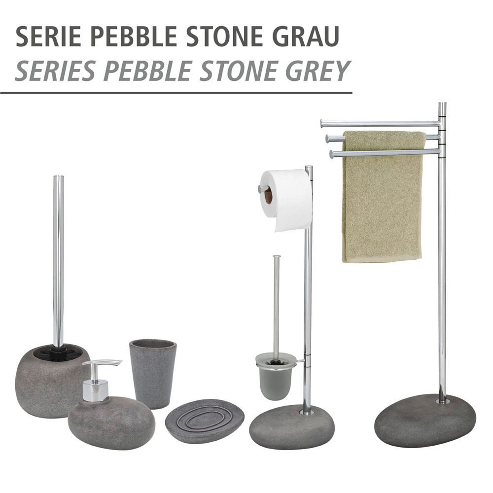 Stand WC-Garnitur Mod. Pebble Stone Grey  aus Polyresin