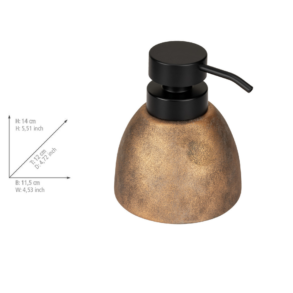 Seifenspender Mod. Tremea, bronze/schwarz, Keramik, 0,3 l  edles Design in bronze matt