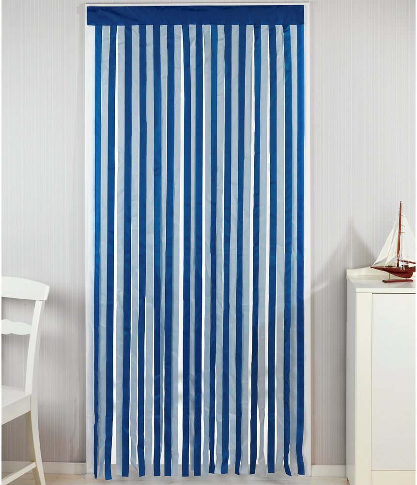 Rideau de porte bleu-blanc