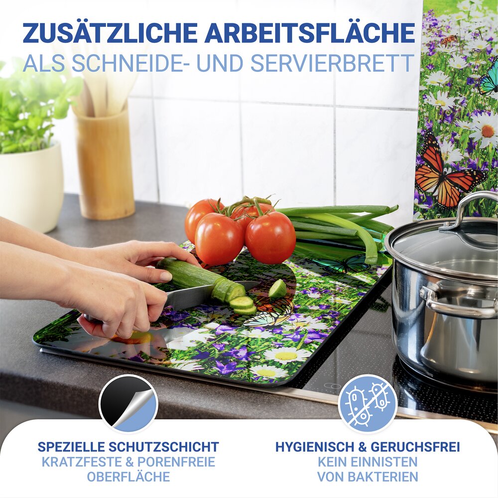 Plaque de Recouvrement Universelle Mod. Pré d'Été, set de 2  pour tous les types de cuisinières