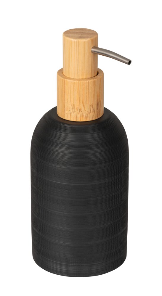 Seifenspender Mod. Altavalle, schwarz, Polyresin, Bambus, 0.25 l  kombiniert kunststoff und bambus
