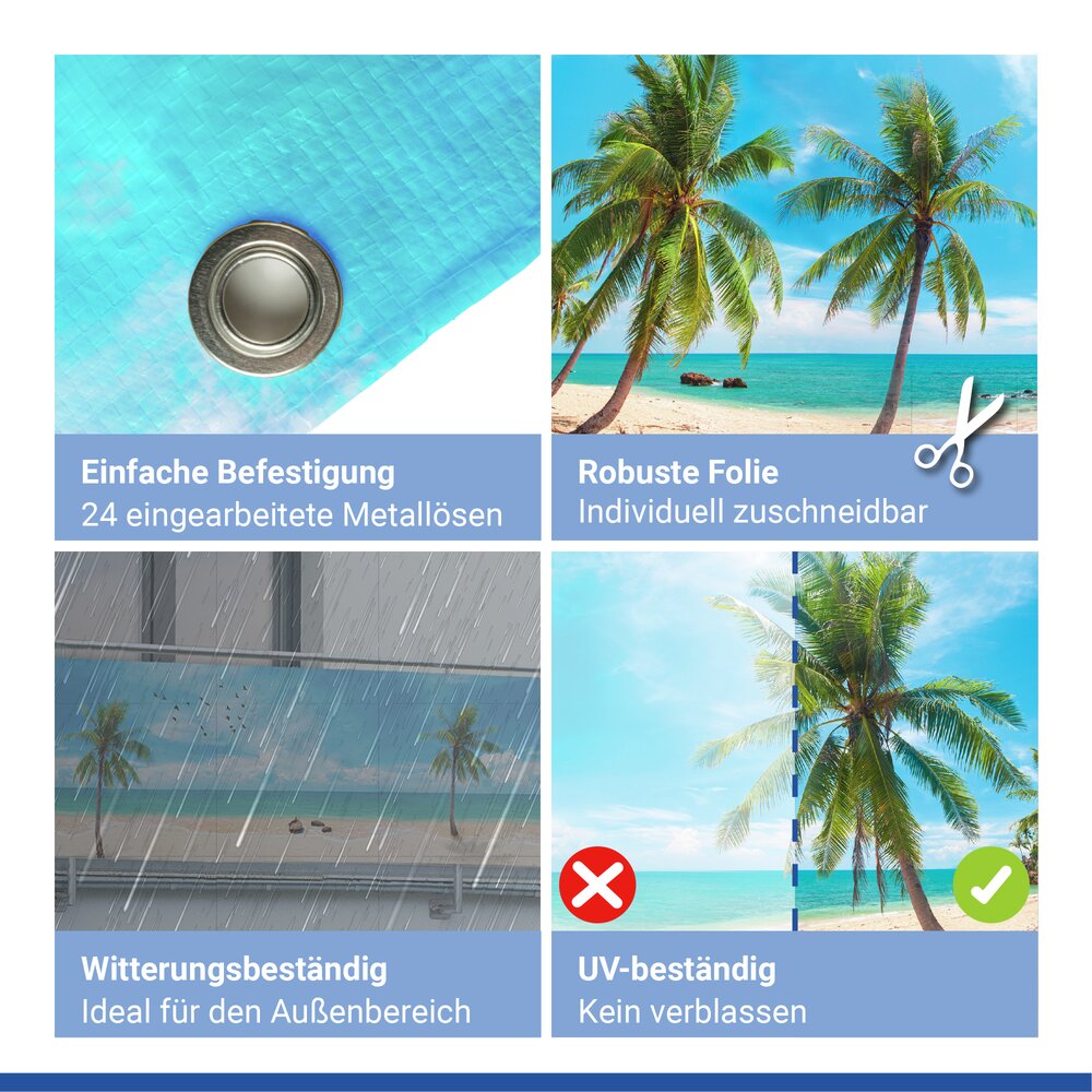 Balkon-Sichtschutz Mod. Karibik  UV- und witterungsbeständig