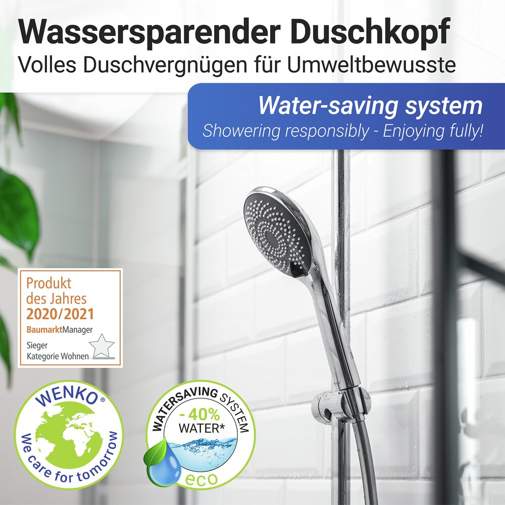 Pomme de douche Watersaving gris  Ø 11 cm