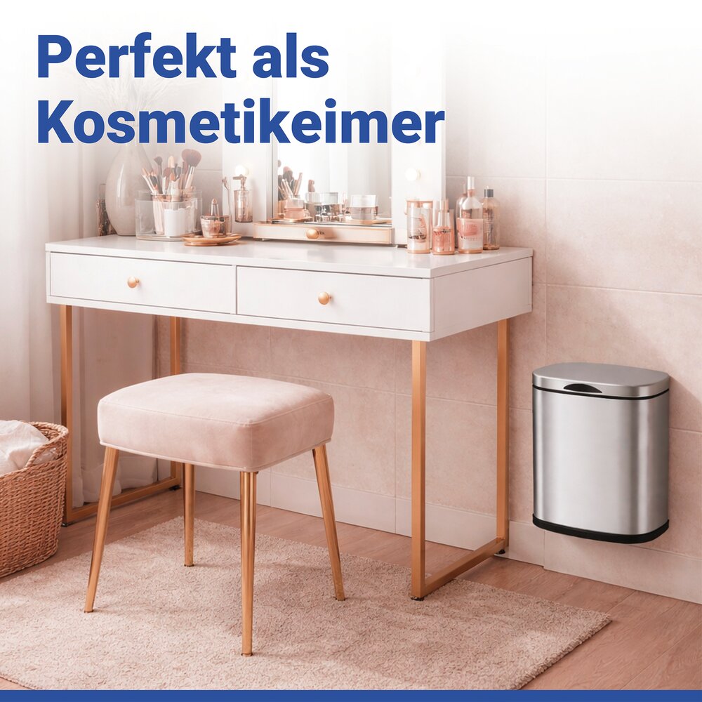 Wandcosmetica-afvalbak mod. Sare roestvrij staal  3 l