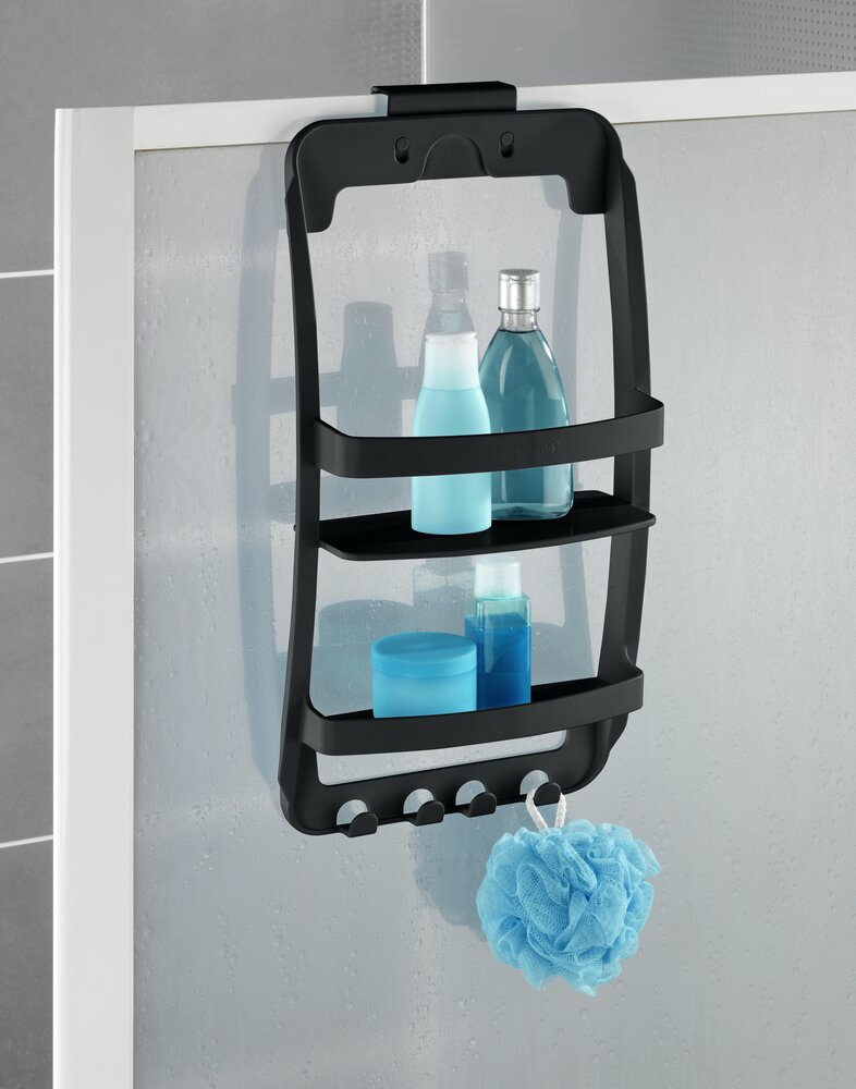 Badregal Mod. Universal, schwarz, Kunststoff, 26x54,5x11,5 cm  ohne Bohren montierbar