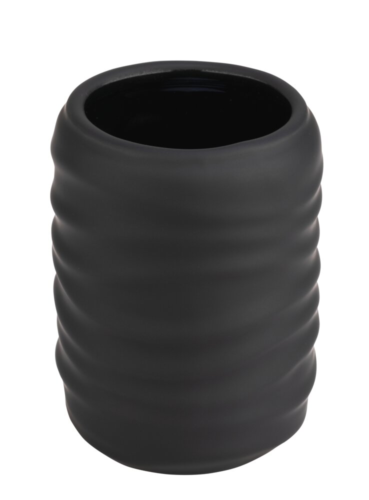 Zahnputzbecher Mod. Illana, schwarz, Keramik, Ø8x10.5 cm  mit Soft-Touch Beschichtung