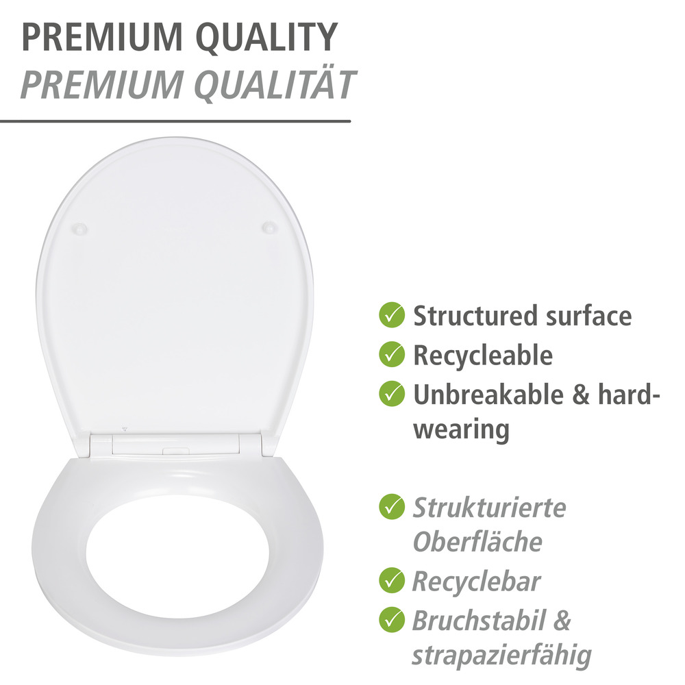 Premium WC-Sitz Mod. Agate mit Relief  aus antibakteriellem Duroplast