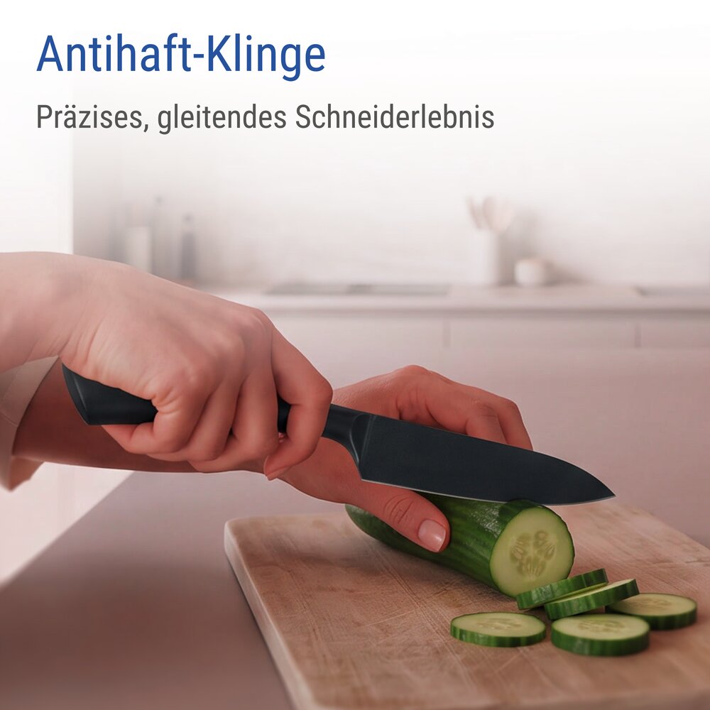 Gemüsemesser Mod. Ace, Schwarz  Küchenmesser aus rostfreiem Edelstahl