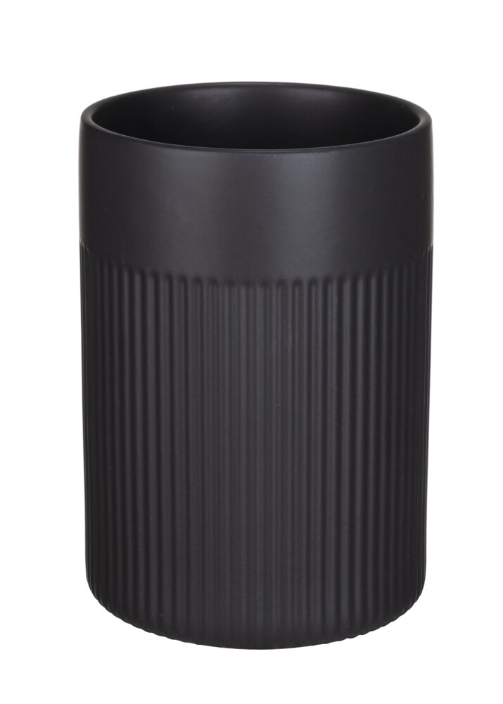 Utensilienhalter Mod. REFIA, schwarz, Keramik, 1.3L, Ø12x16,5 cm  sanfte Riffelungen, stilvolles Design