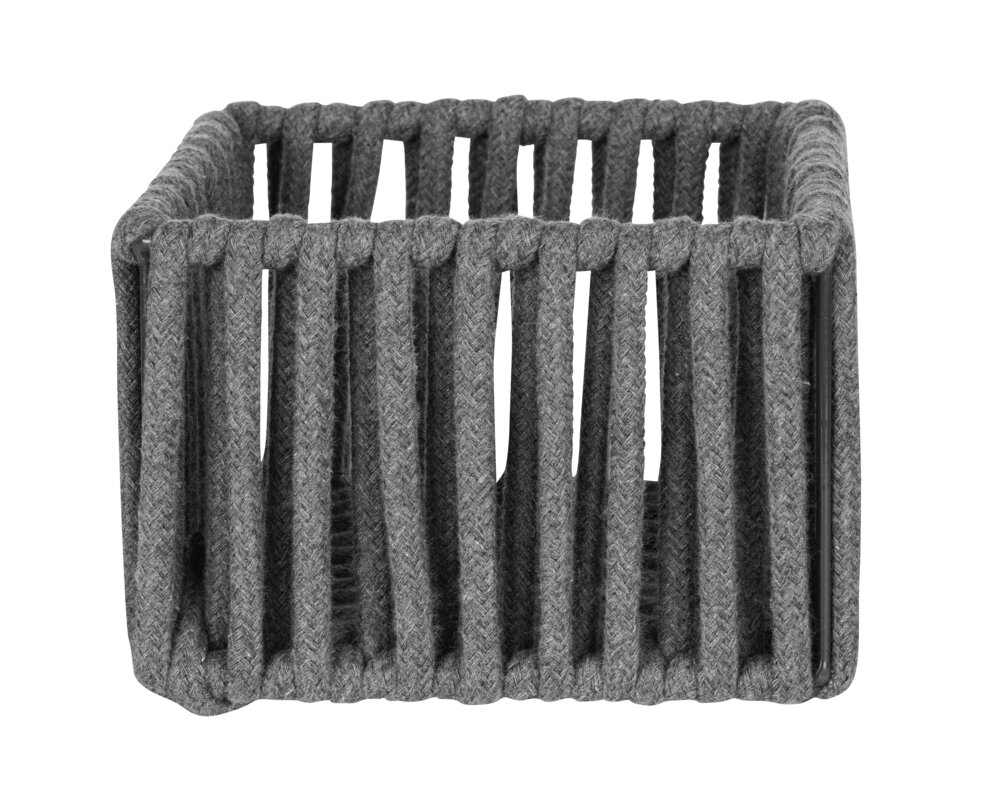 Paniers de salle de bain Zovo S, Gris, lot de 2  avec cordon en coton et polyester