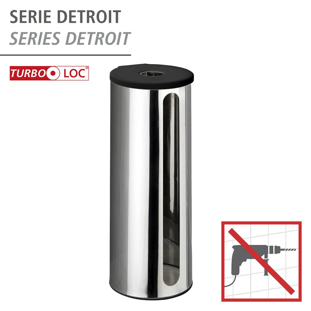 Wand Ersatzrollenhalter Mod. Detroit Edelst.  rostfrei, Befestigen ohne bohren