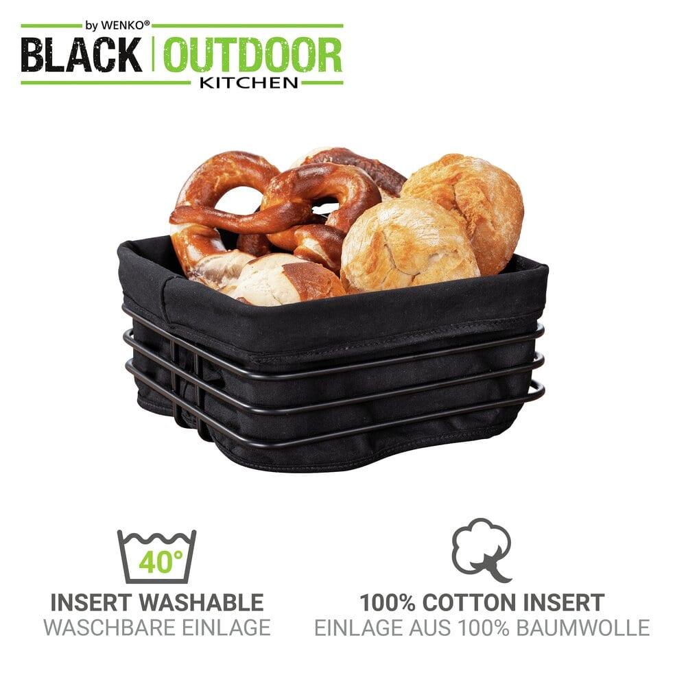 Brotkorb Premium Mod. Square mit herausnehmbarer, waschbarer Baumwolleinlage