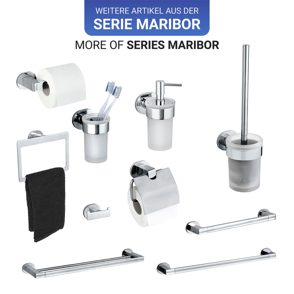 UV-Loc® Porte serviette Duo Maribor, 60 cm  Fixation sans percer grâce à un système adhésif innovant