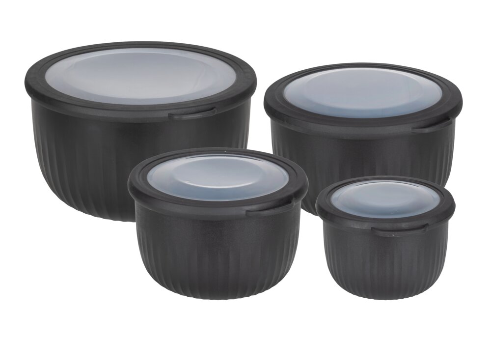 Boîte de conservation alimentaire Mod. Bowie, 4 pièces  convient pour réfrigérateur, congélateur & micro-ondes