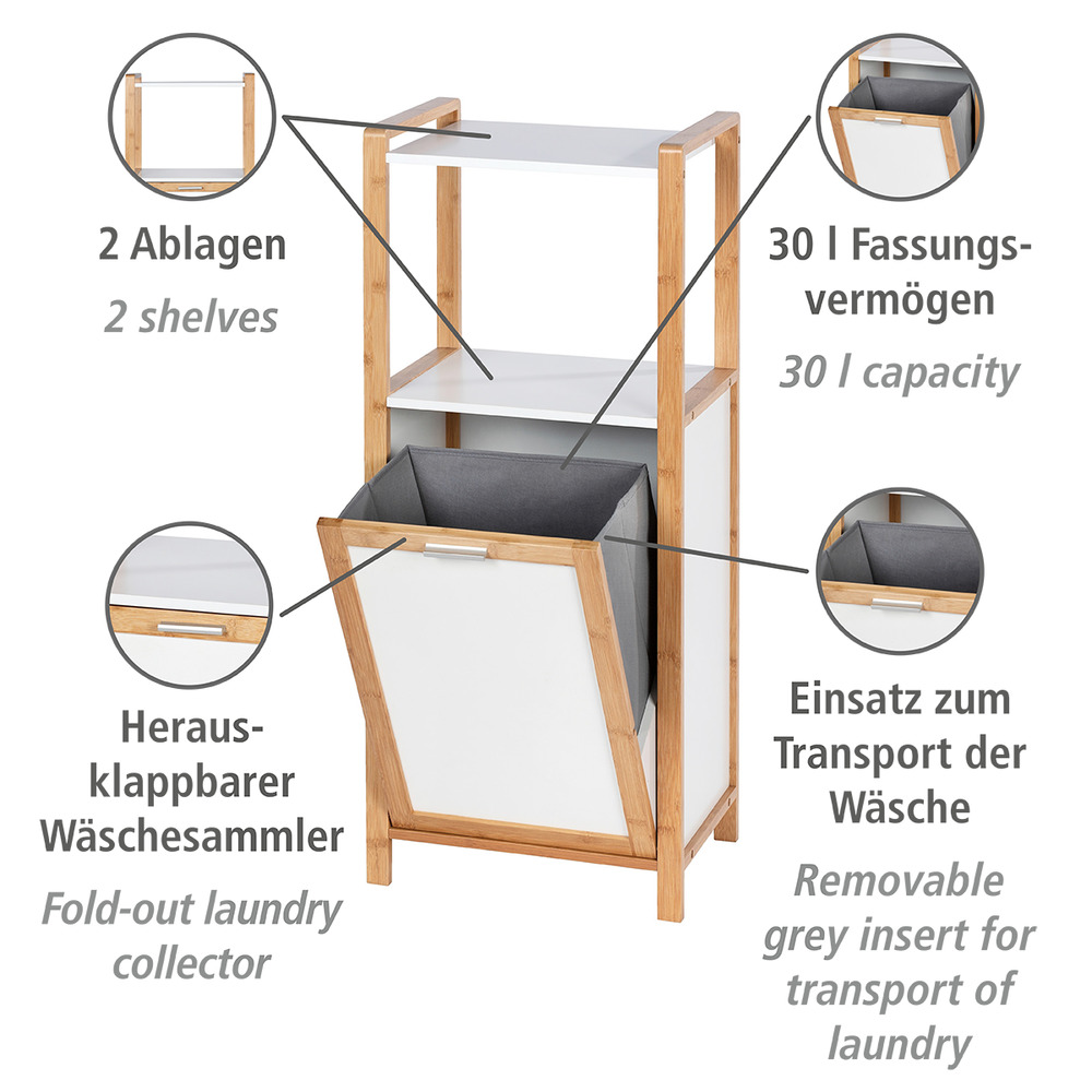 Regal Mod. Finja mit Wäschebox  Bambus