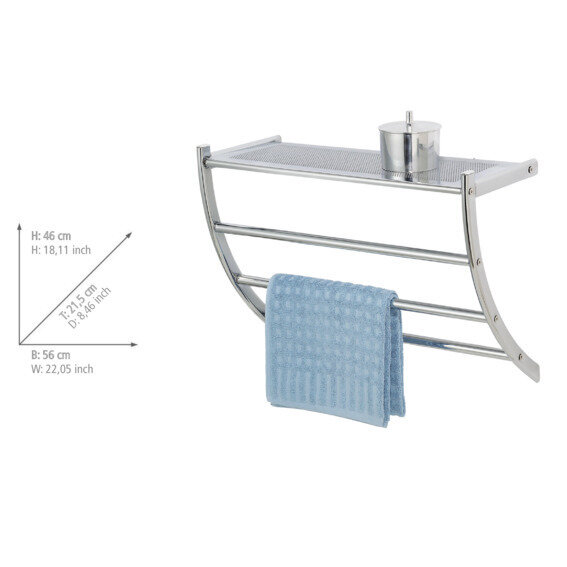 Étagère murale exclusive Pescara  3 barres porte-serviettes, 1 tablette