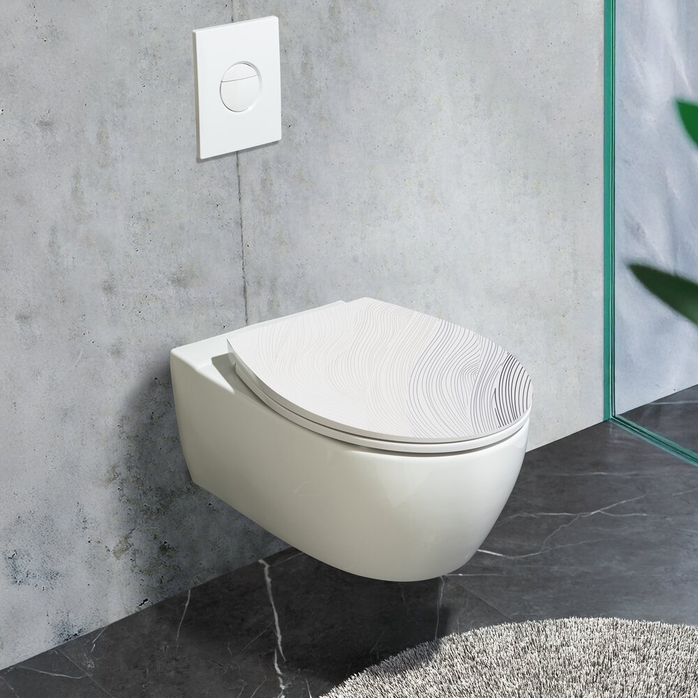 WC-Sitz Mod. Menin, mehrfarbig, Duroplast, Relief, Absenkautomatik  easy-close Absenkautomatik, kratzfest